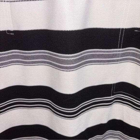 Halogen Women’s Medium Black White Striped Sleeveless Dress Back Zipper Classic - Picture 9 of 10